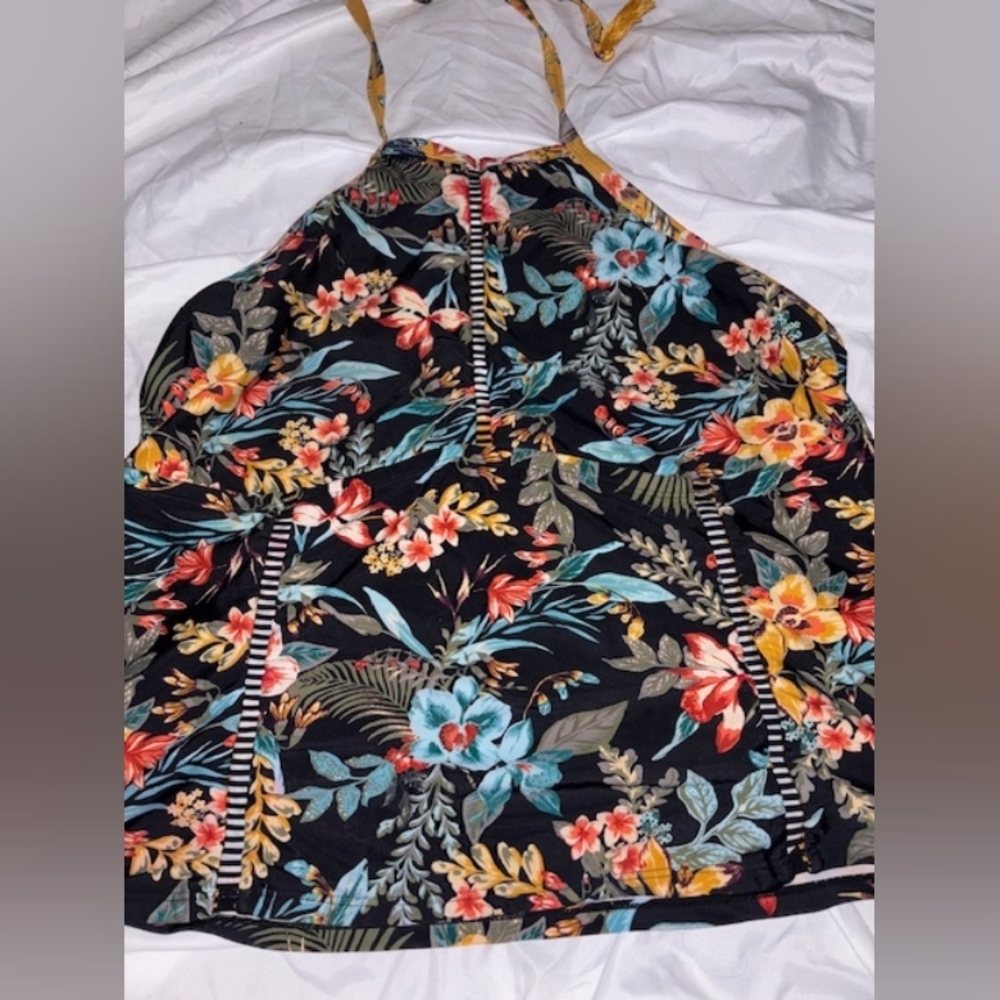 Time and Tru Tropical Swim Top